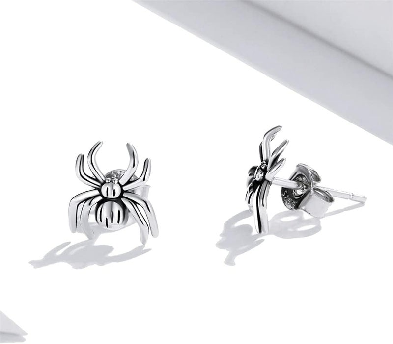 Dtja Vintage Spider Stud Earrings for Women Girls 925 Sterling Silver Hypoallergenic Halloween Small Animal Pet Cartilage Tragus Post Creative 3D Jewelry Unique Gifts for Friend - Image 4